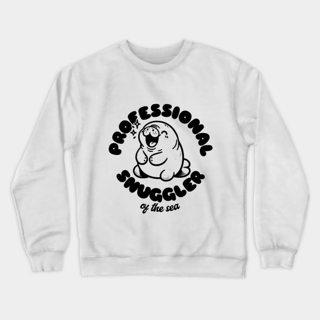 Manatee - Professional Snuggler of the Sea Crewneck Sweatshirt by Bstro Design Works